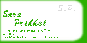 sara prikkel business card